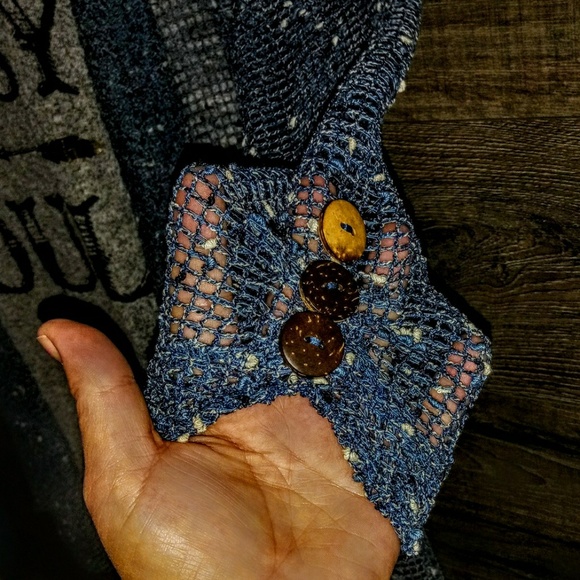 Keren Hart Shrug Wrap Size M Blue Waterfall NWT - Picture 7 of 13